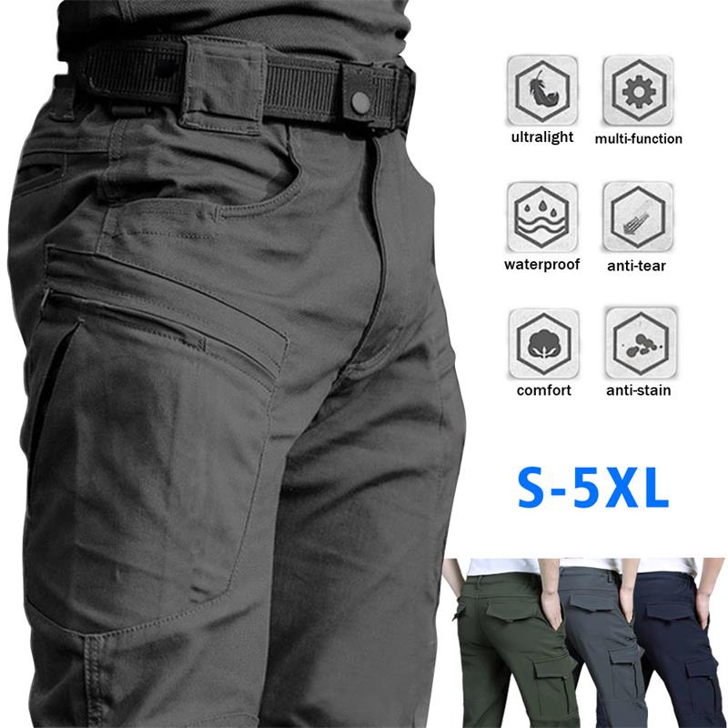 Tactical Cargo Shorts Men Waterproof Loose Commute Multi-Pockets